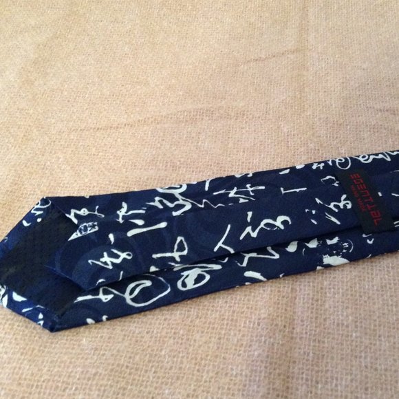 Men's Tie, blue with white pattern - Picture 3 of 5
